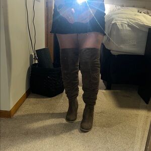 WIDE CALF—Brown Over-the-Knee Boots